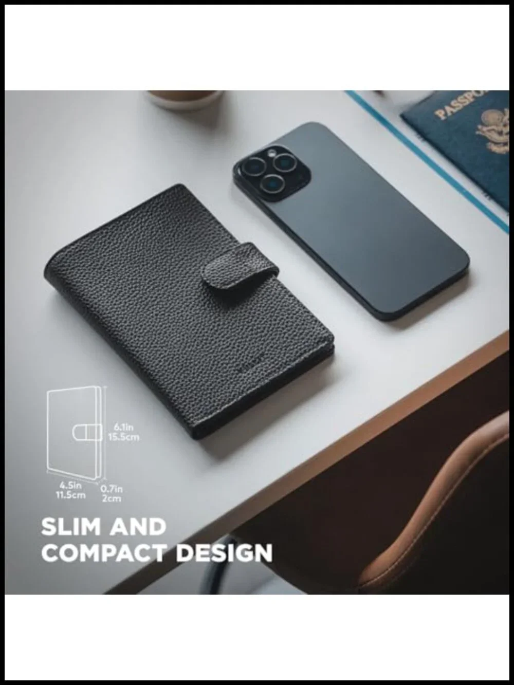 Leather Passport Wallet for 2 Passports RFID Blocking Travel Wallet Holder